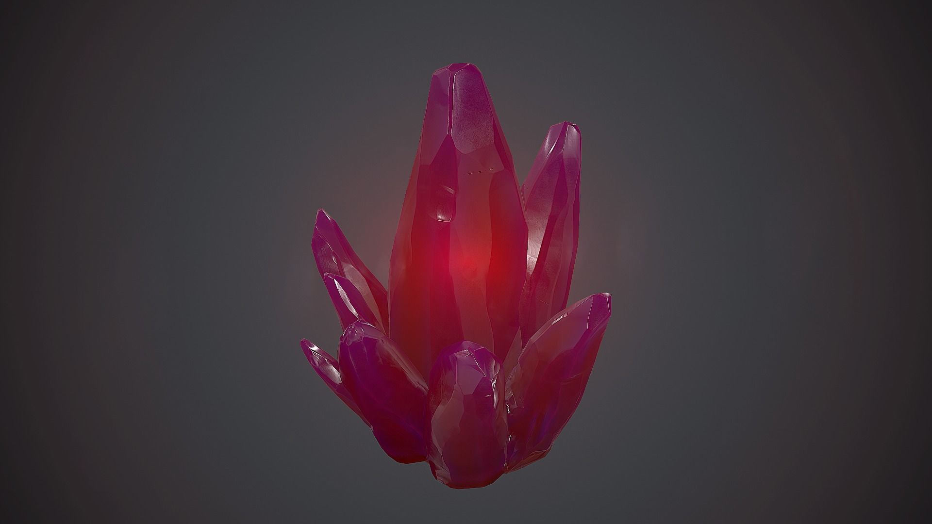 Purple Crystal PBR Game Ready Low-poly 3D model_12