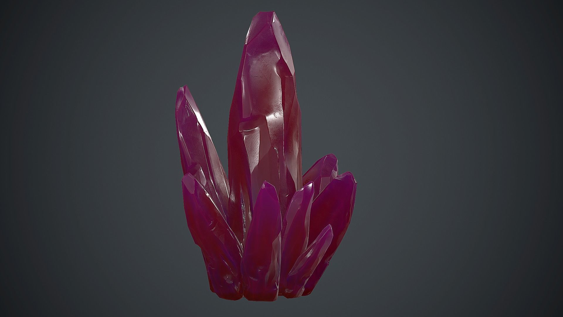 Purple Crystal PBR Game Ready Low-poly 3D model_14
