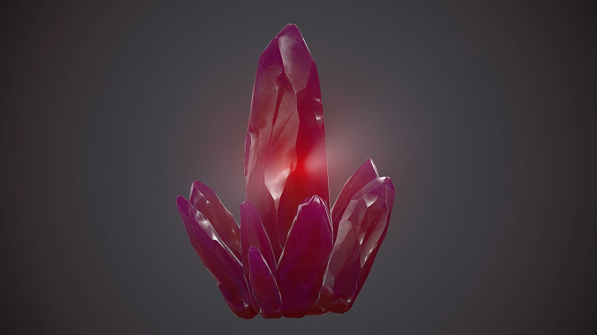 Purple Crystal PBR Game Ready Low-poly 3D model_5