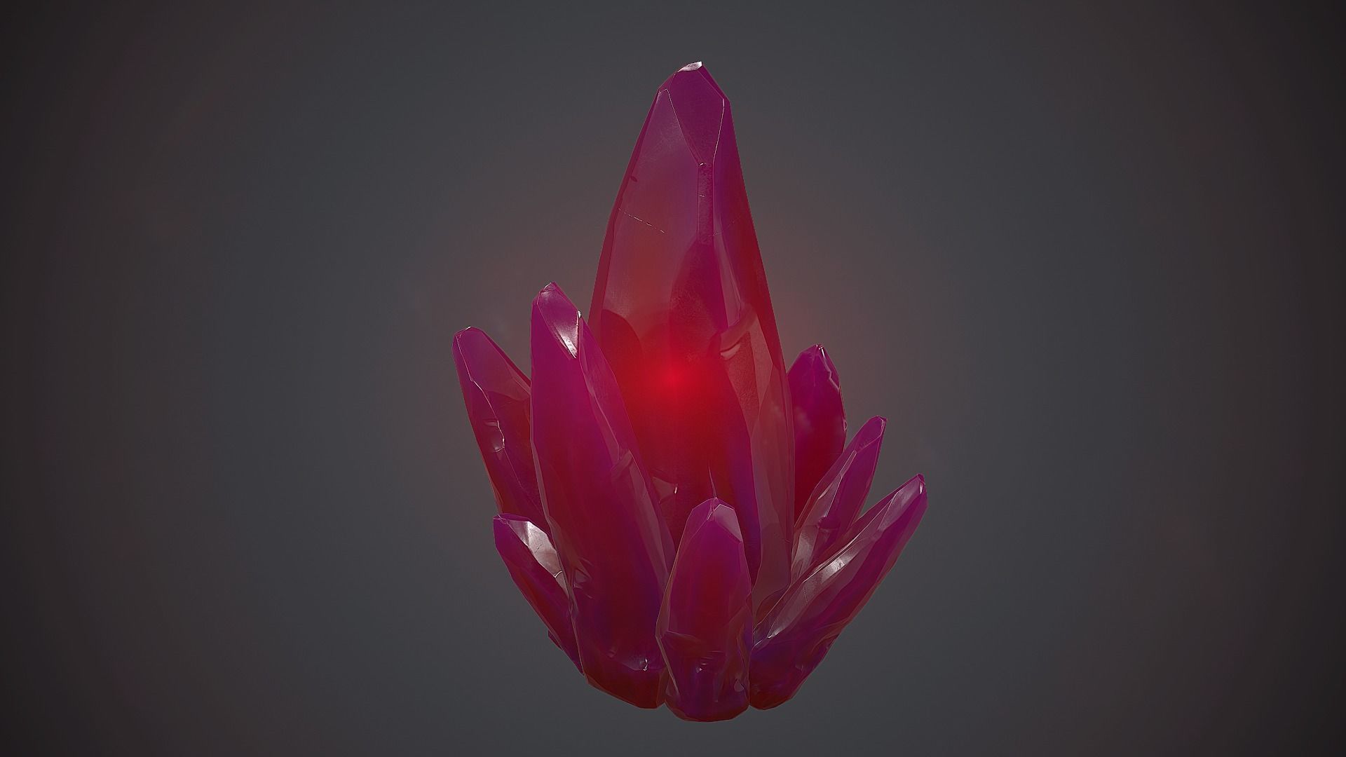 Purple Crystal PBR Game Ready Low-poly 3D model_10