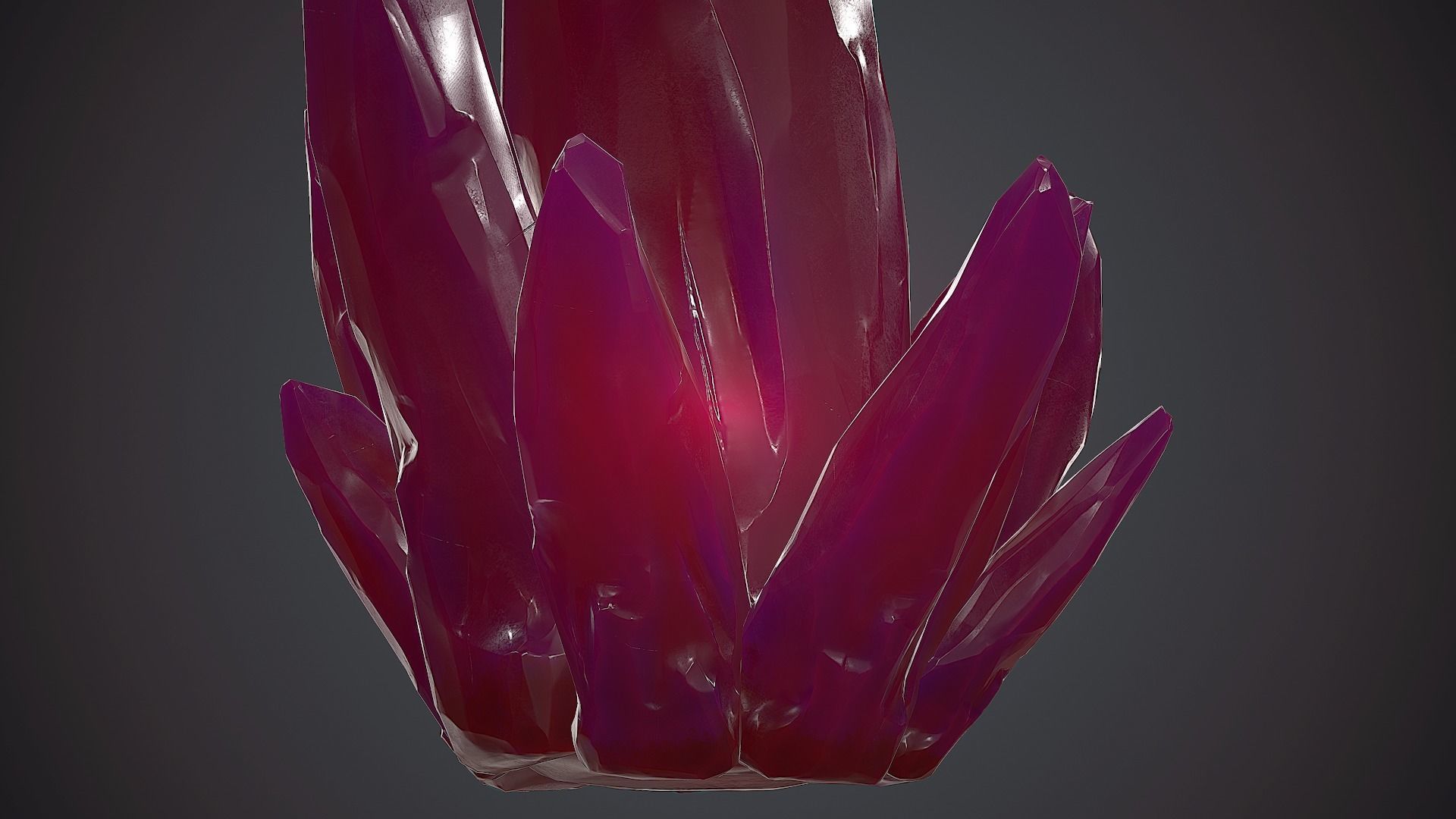 Purple Crystal PBR Game Ready Low-poly 3D model_9