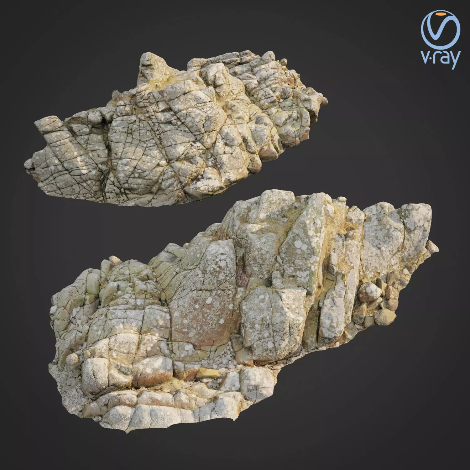 3d scanned rock cliff L2 3D model_0