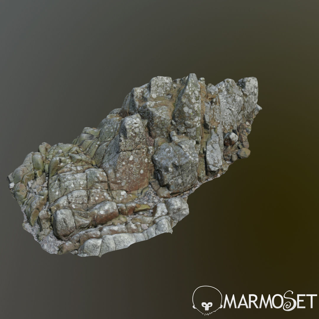 3d scanned rock cliff L2 3D model_2