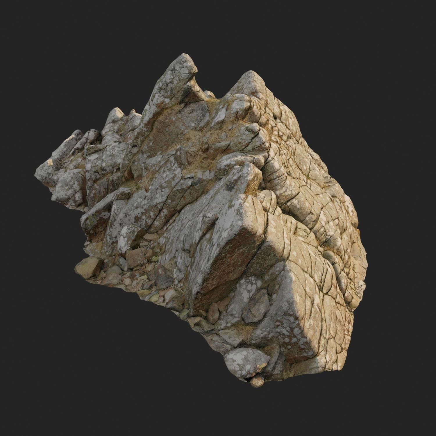 3d scanned rock cliff L2 3D model_3