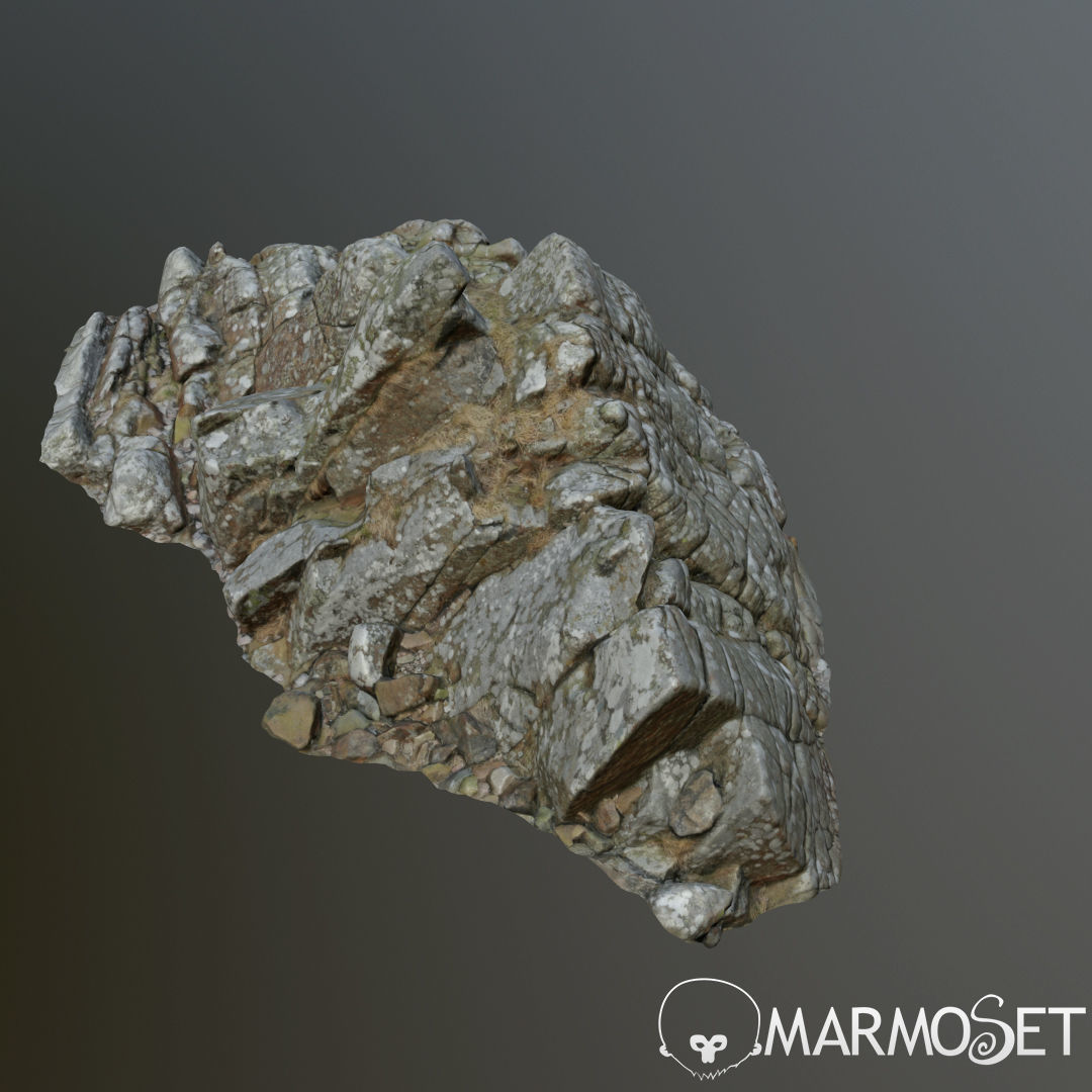 3d scanned rock cliff L2 3D model_6