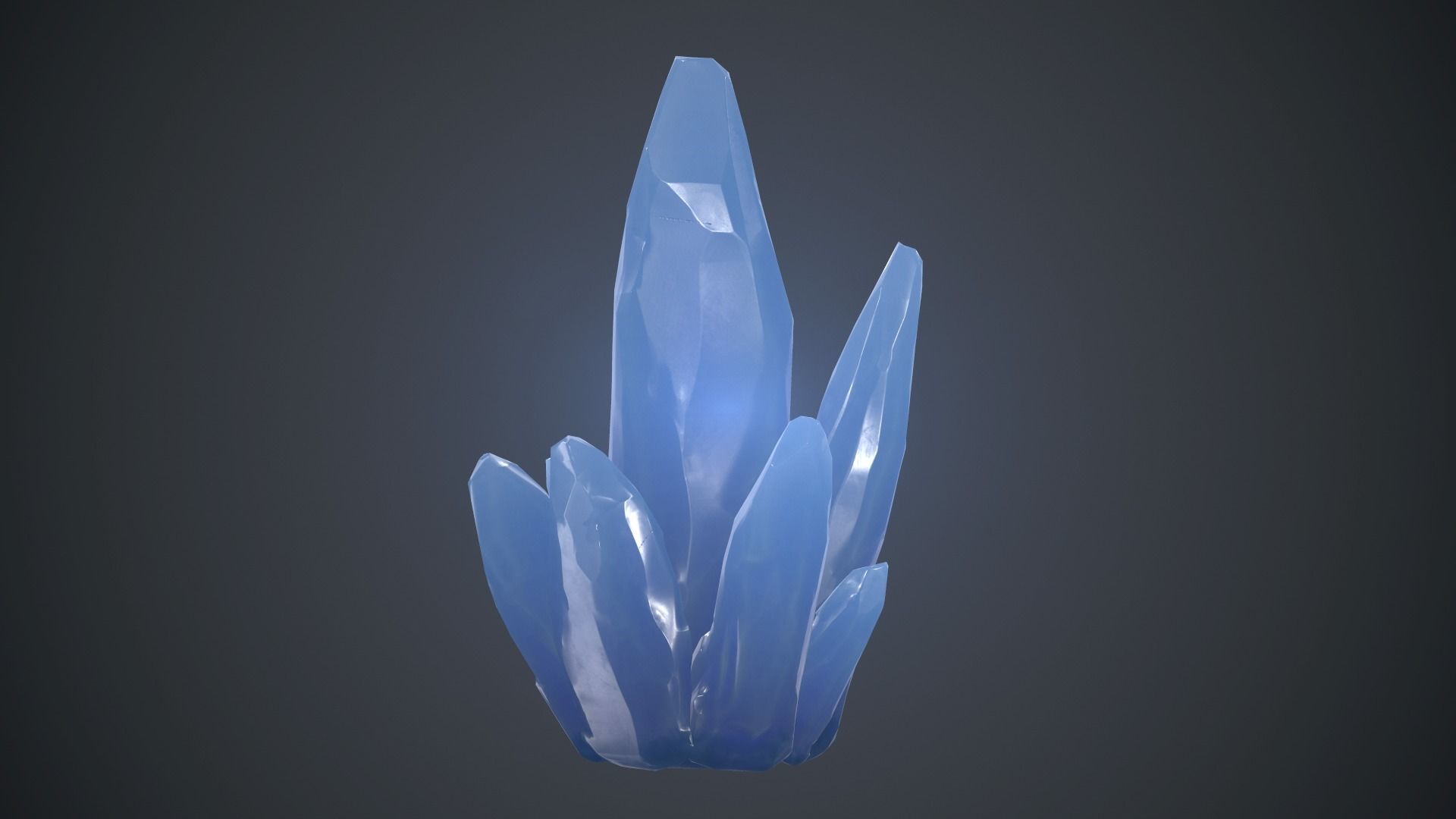 Blue Crystal PBR Game Ready Low-poly 3D model_2