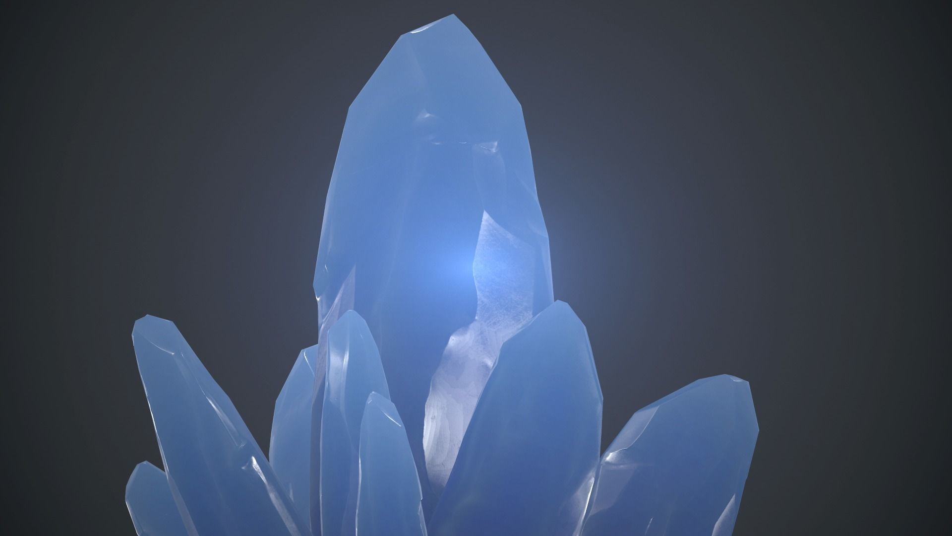 Blue Crystal PBR Game Ready Low-poly 3D model_11