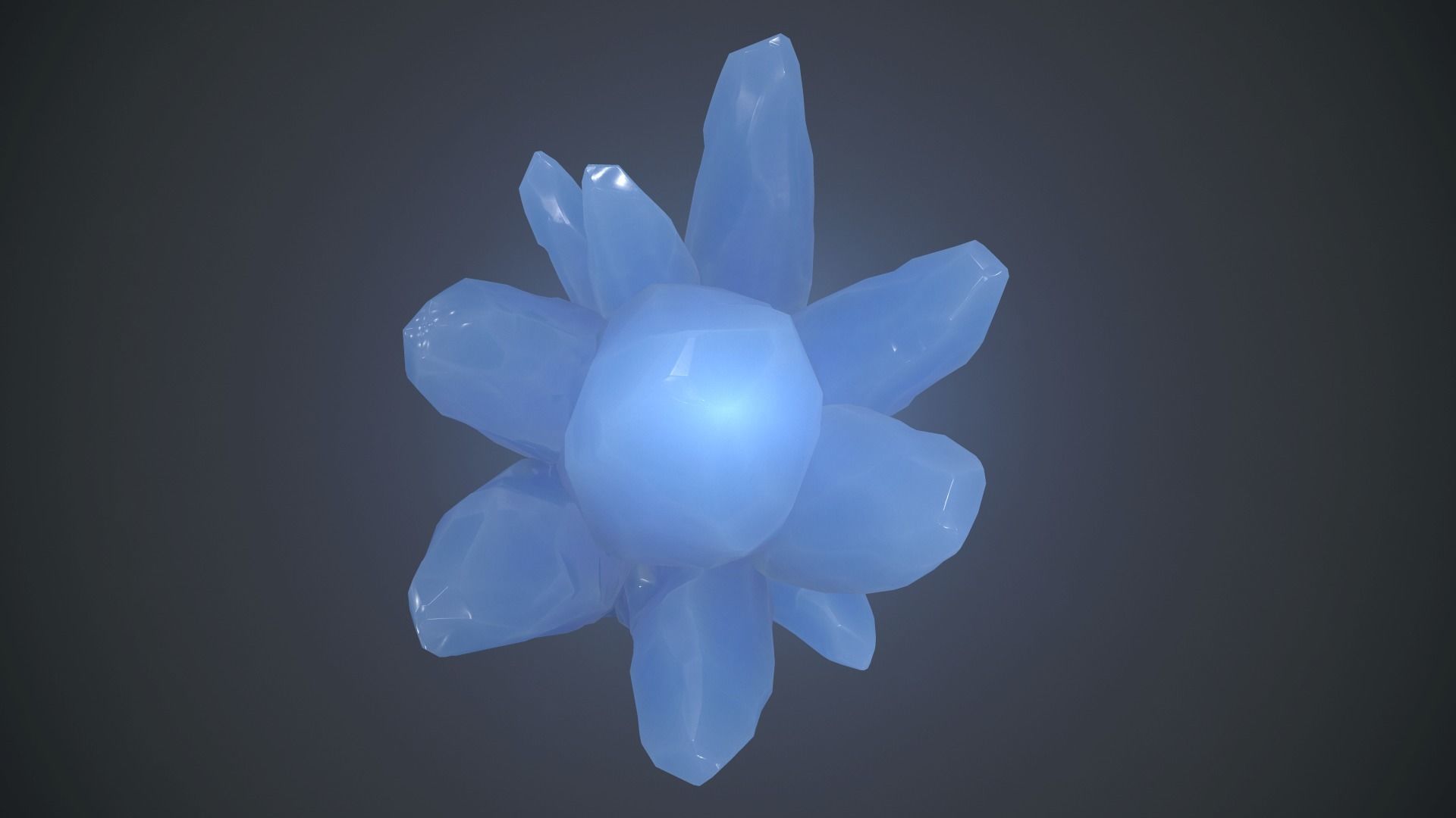 Blue Crystal PBR Game Ready Low-poly 3D model_9