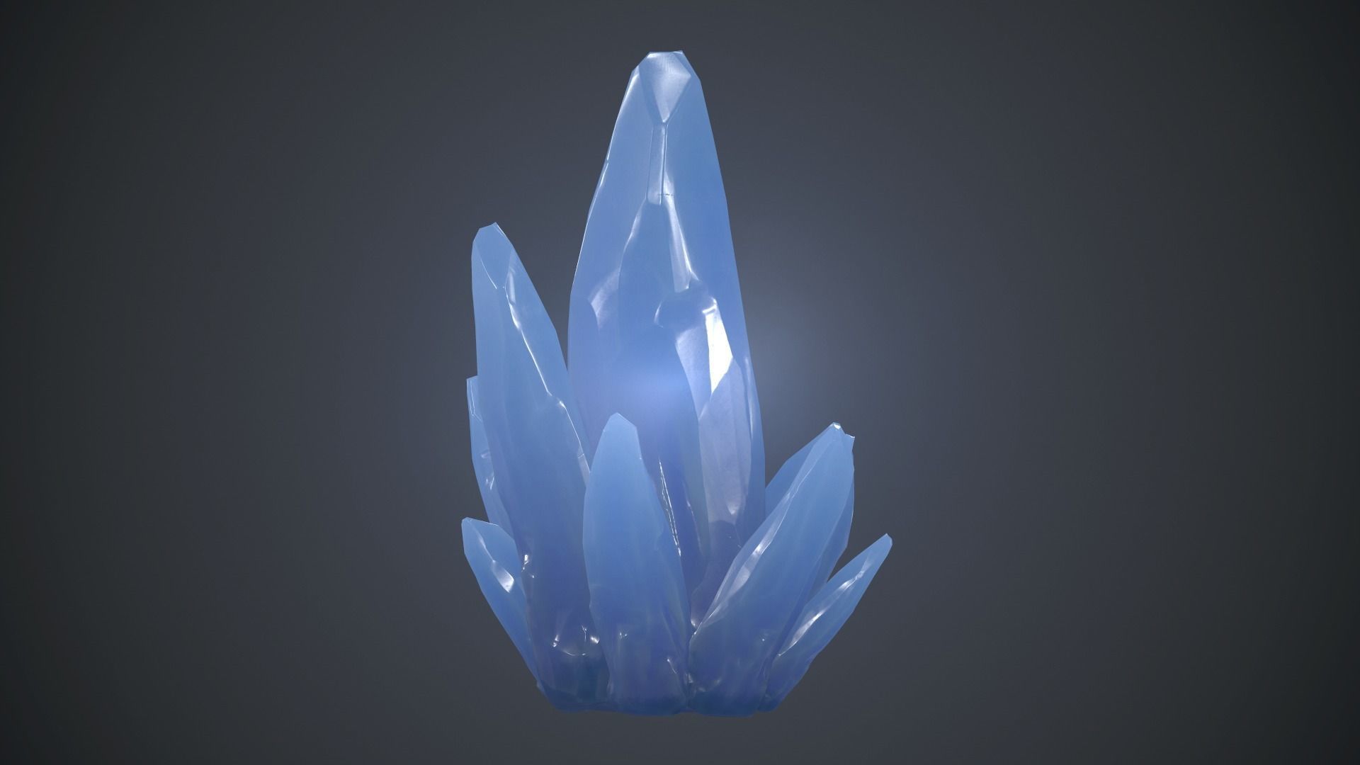 Blue Crystal PBR Game Ready Low-poly 3D model_3