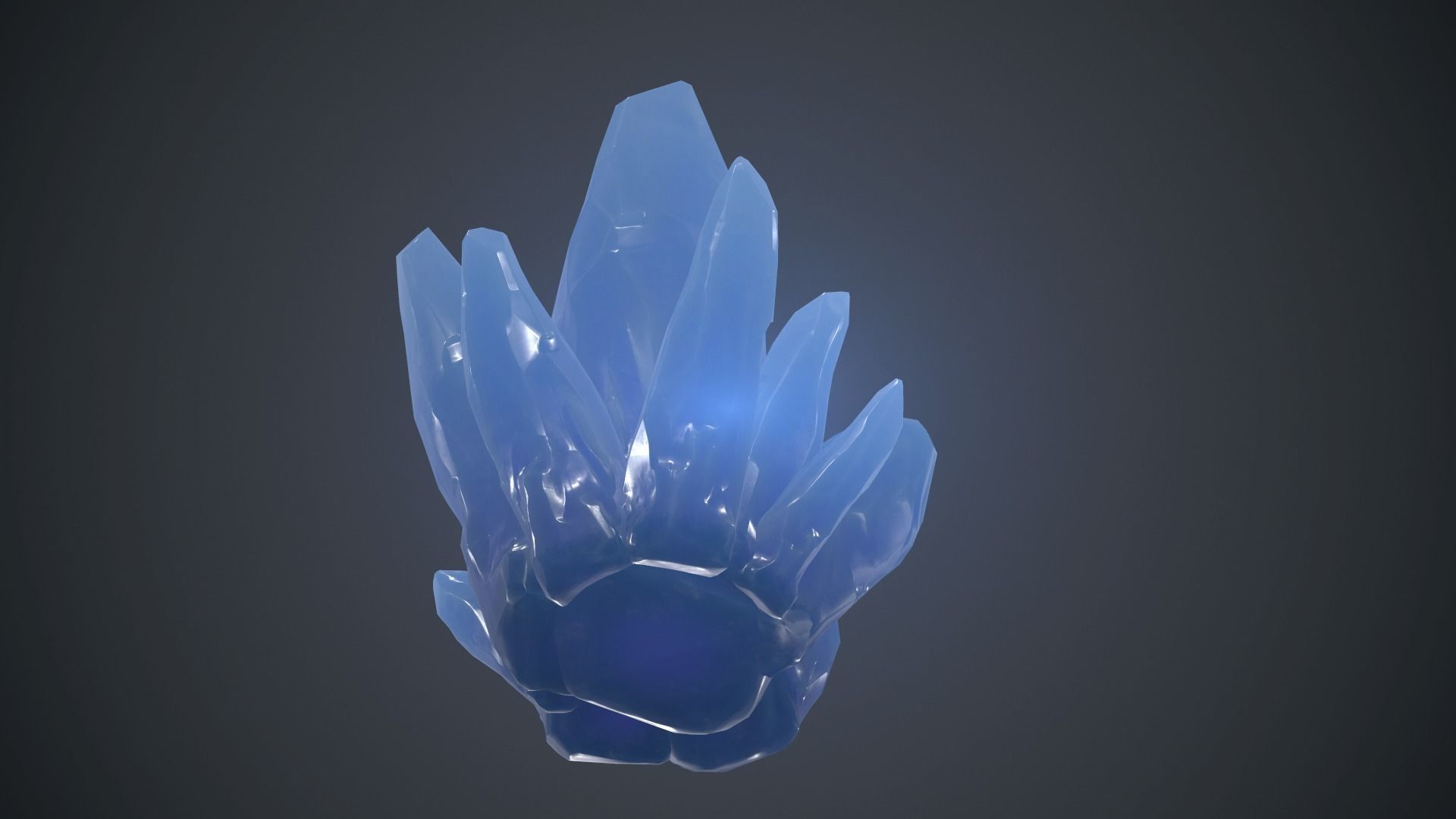 Blue Crystal PBR Game Ready Low-poly 3D model_6
