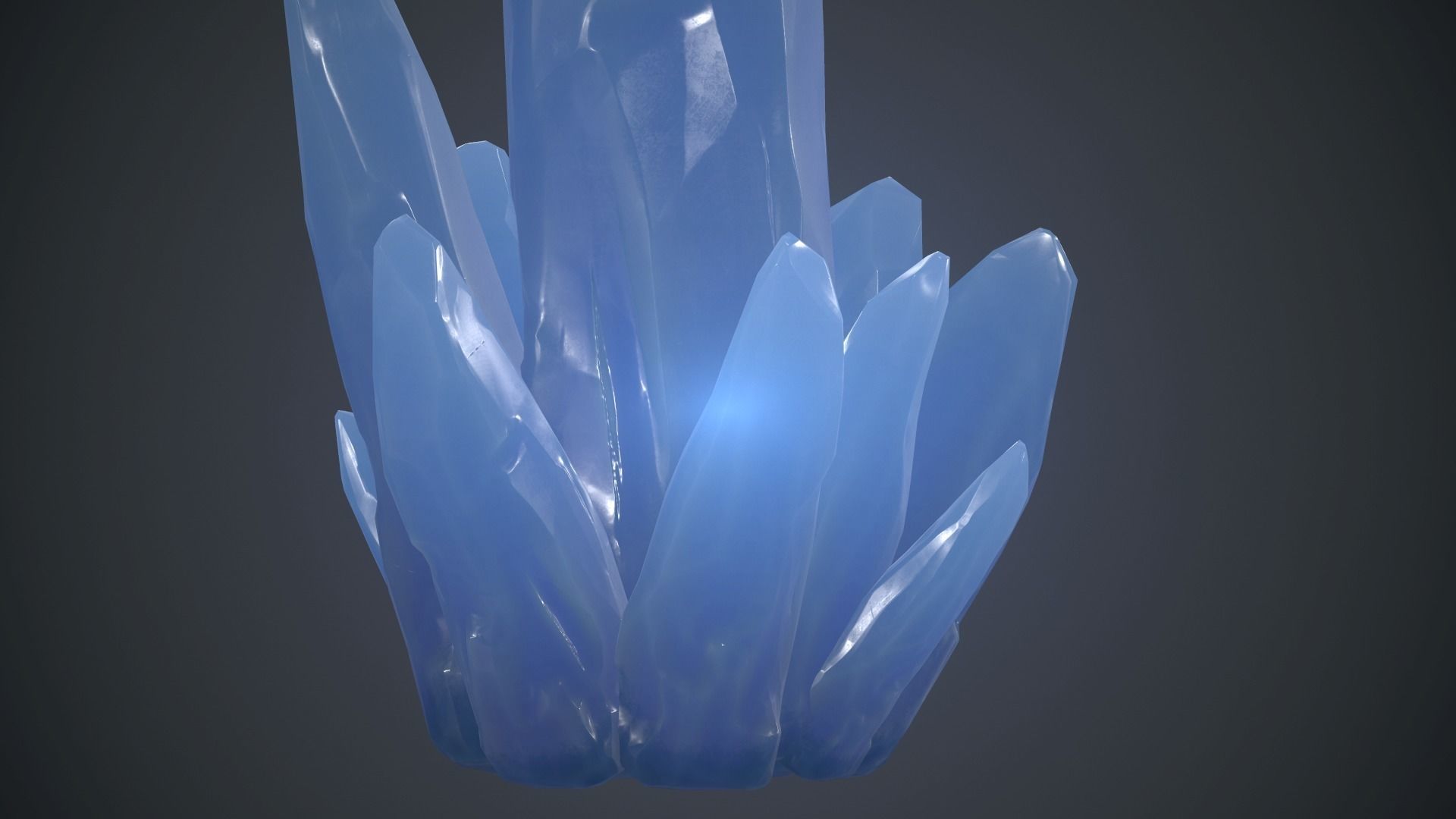 Blue Crystal PBR Game Ready Low-poly 3D model_8