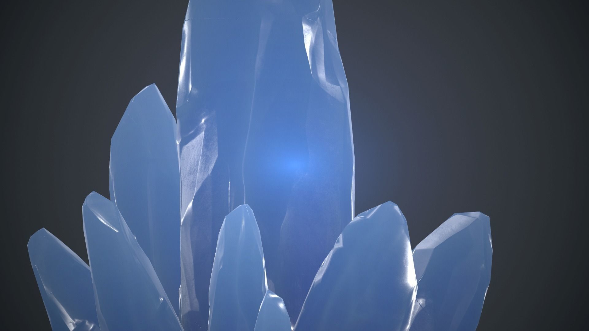 Blue Crystal PBR Game Ready Low-poly 3D model_13