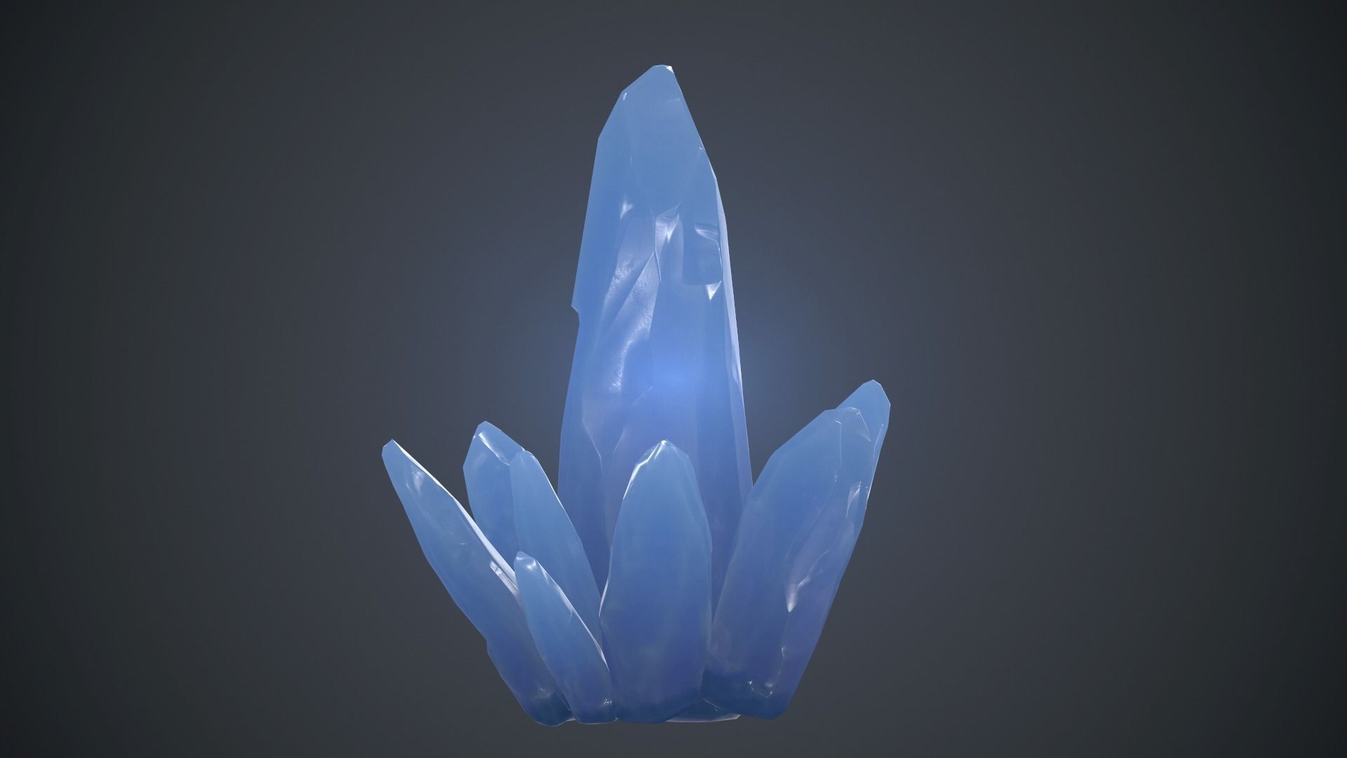 Blue Crystal PBR Game Ready Low-poly 3D model_1