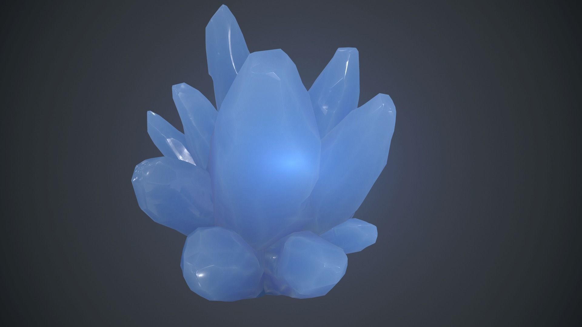 Blue Crystal PBR Game Ready Low-poly 3D model_10