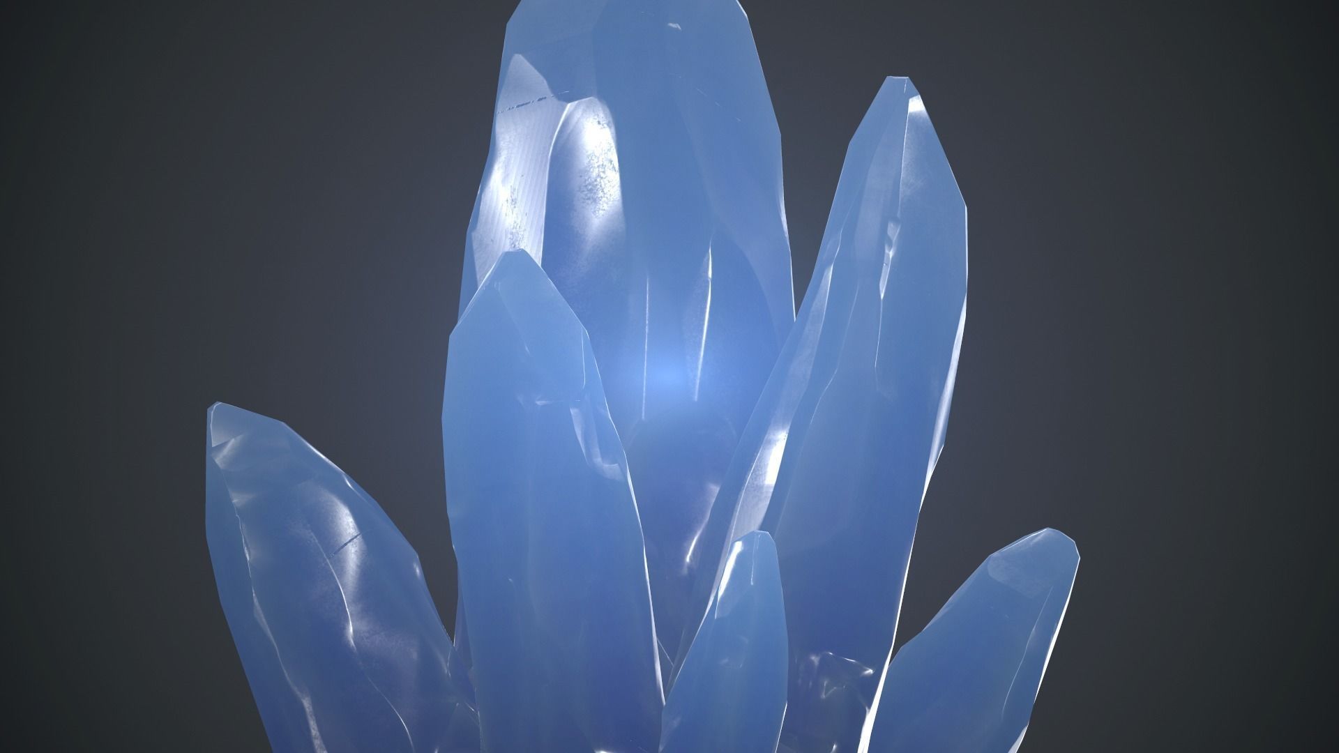 Blue Crystal PBR Game Ready Low-poly 3D model_14