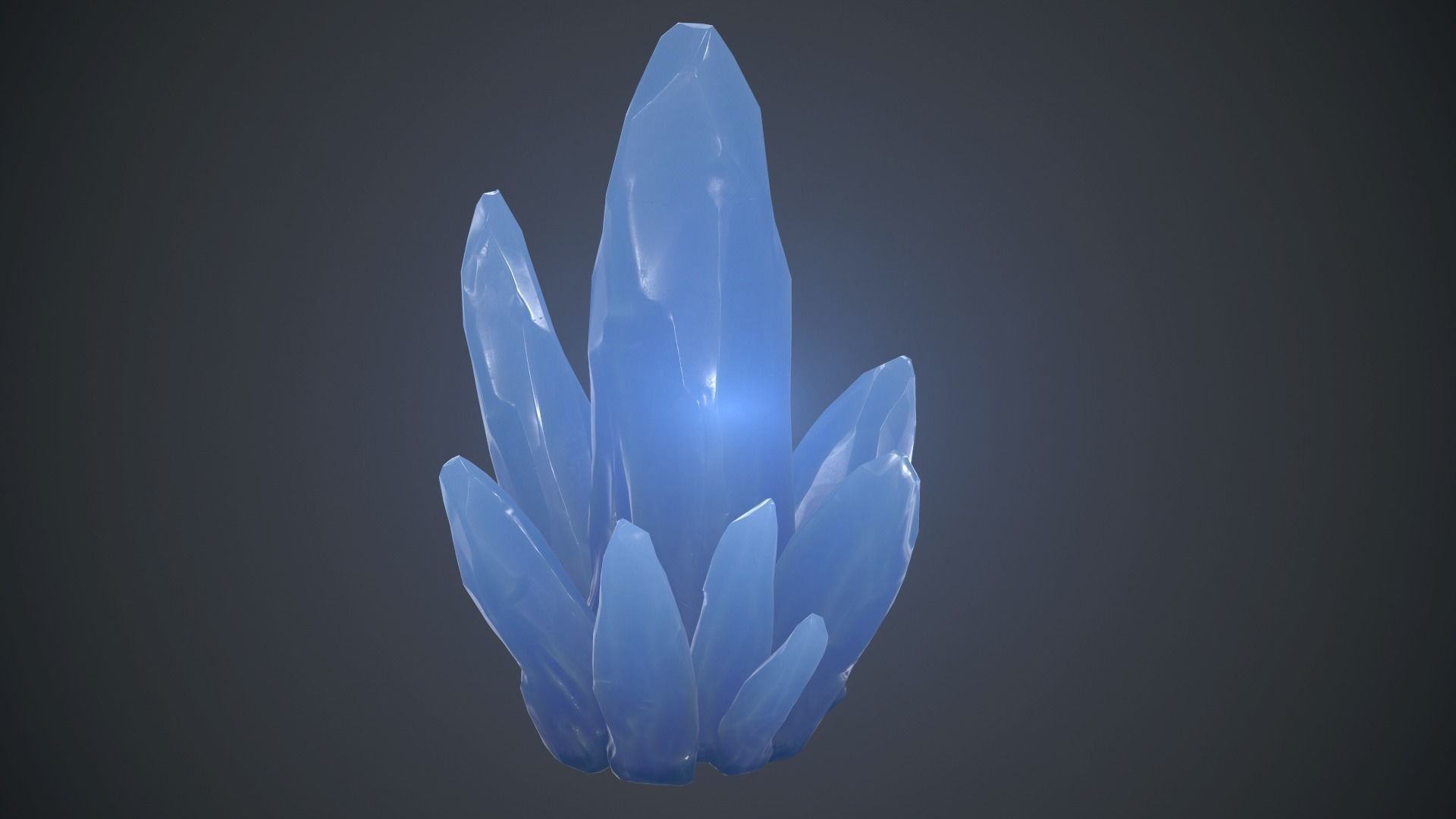 Blue Crystal PBR Game Ready Low-poly 3D model_5