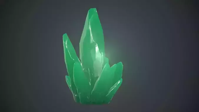 Green Crystal PBR Game Ready 