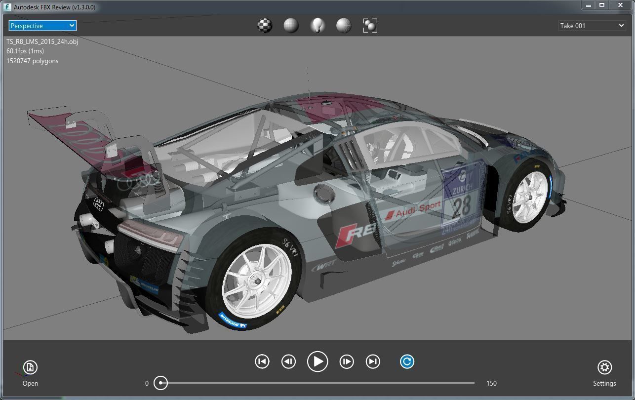 Audi R8 LMS 2016 2017 3D model_22