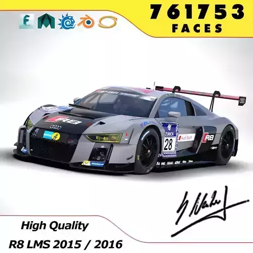 Audi R8 LMS 2016 2017 3D model