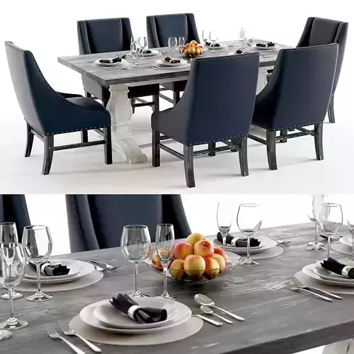 Curations Limited - Trestle Vintage dining set