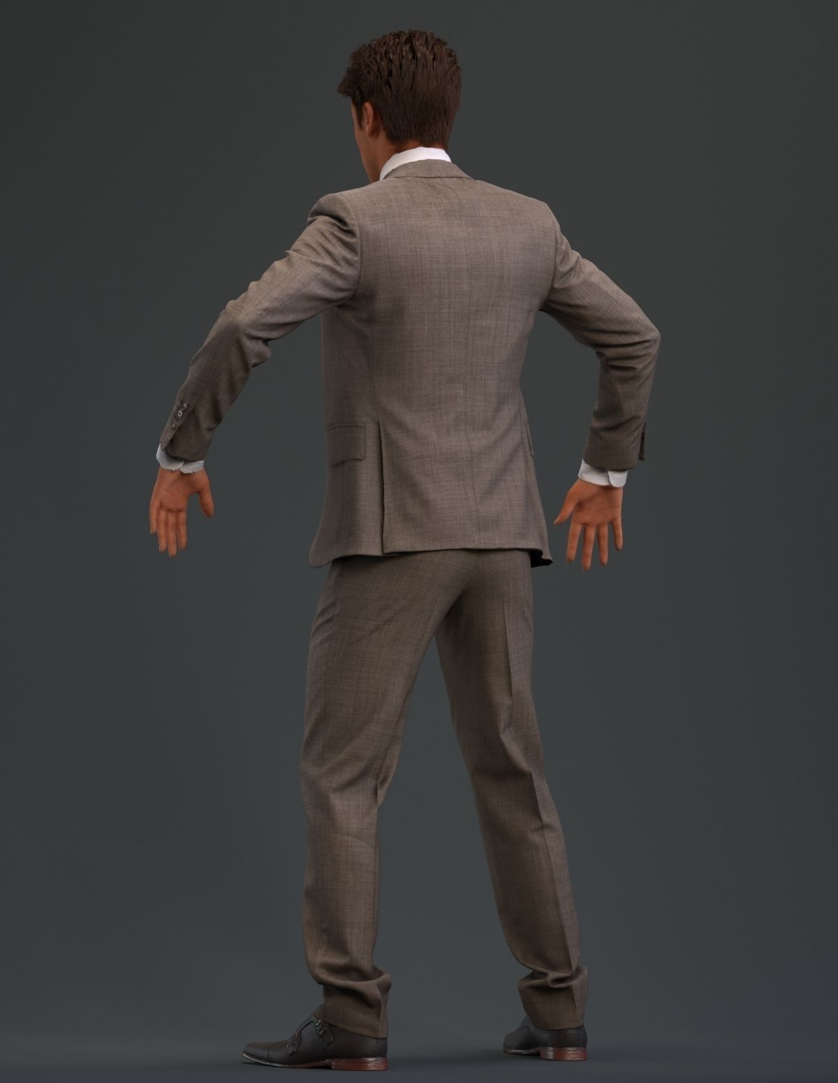 Rigged European male 3D model in business formal attire Low-poly 3D model_10