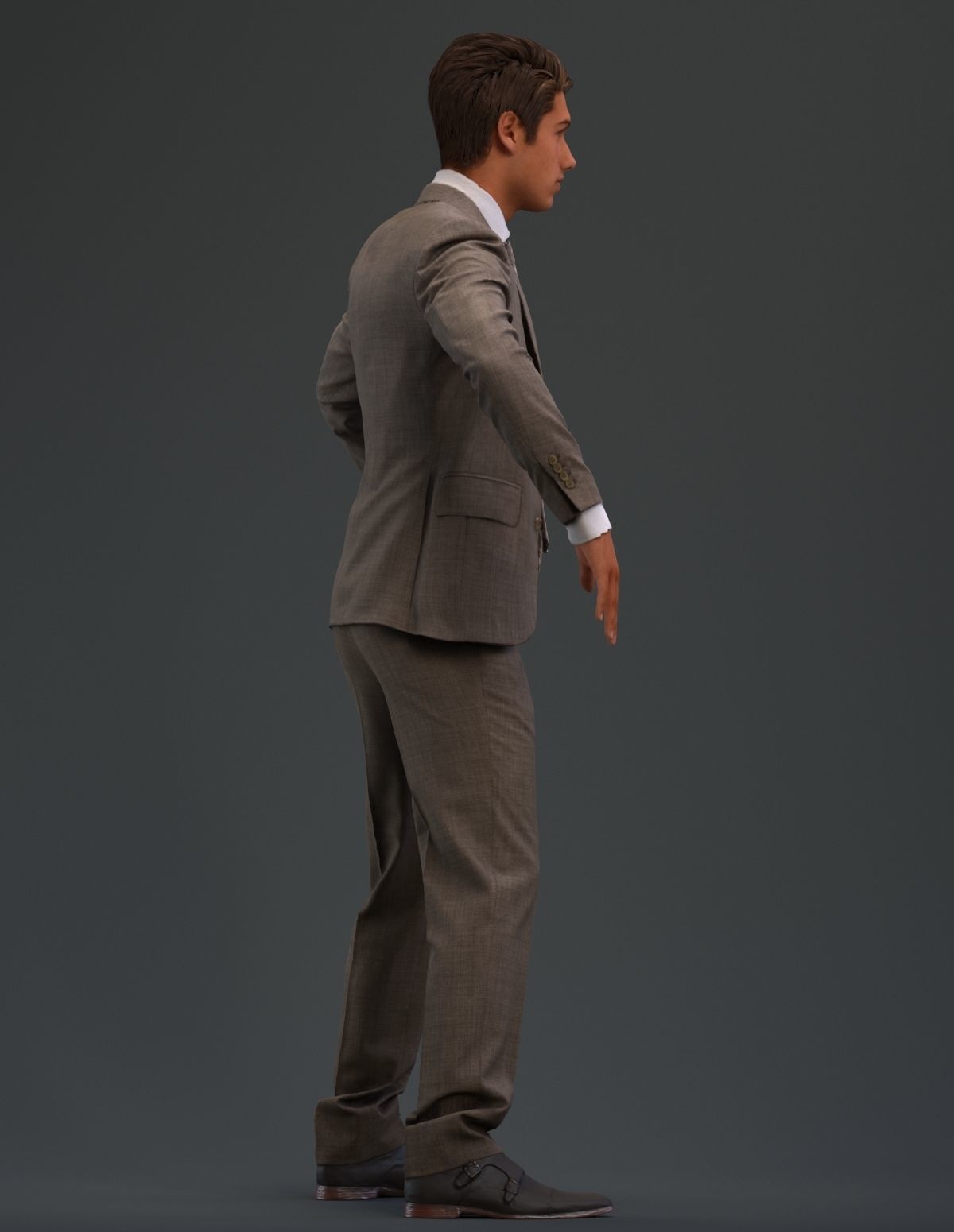 Rigged European male 3D model in business formal attire Low-poly 3D model_4