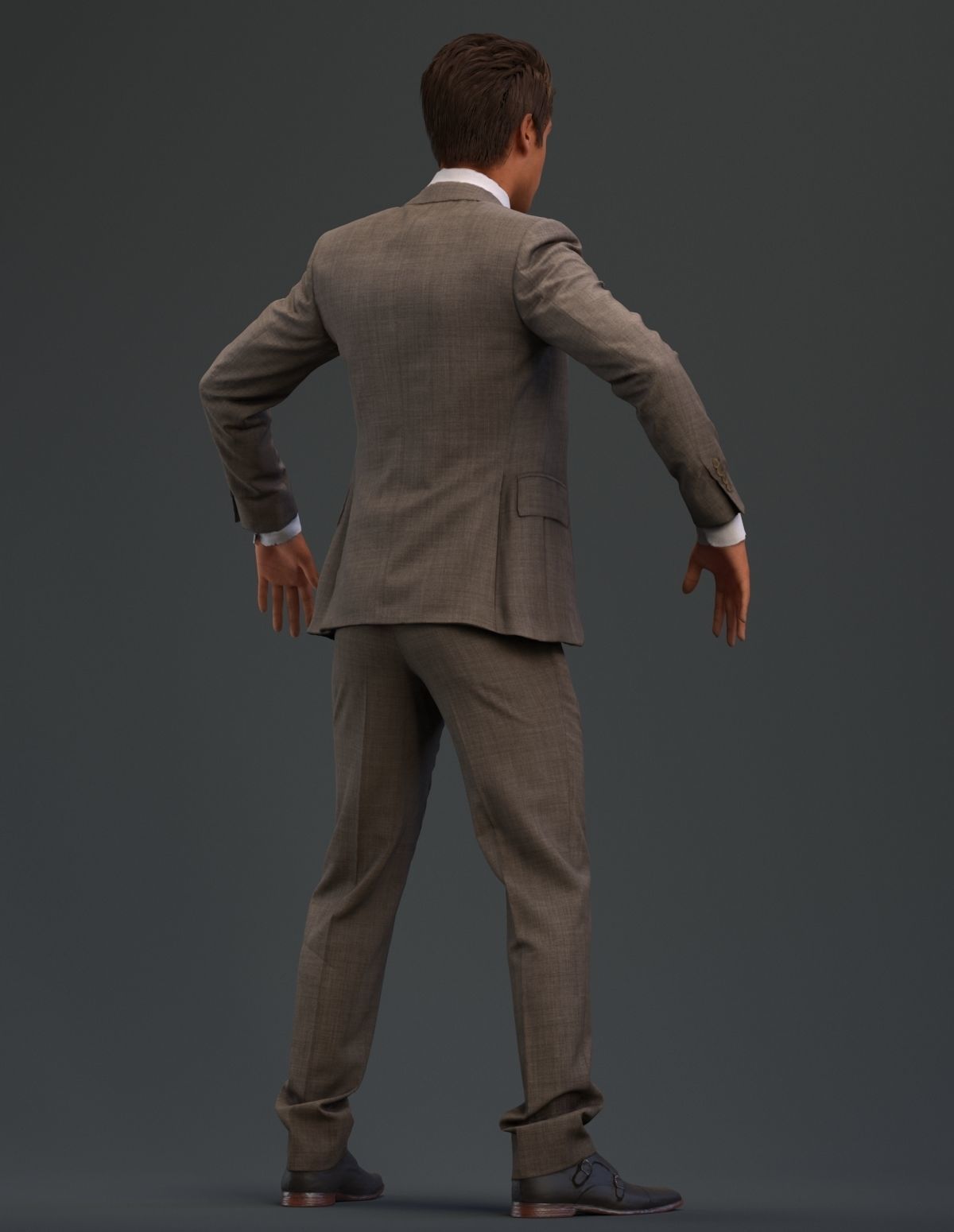Rigged European male 3D model in business formal attire Low-poly 3D model_6