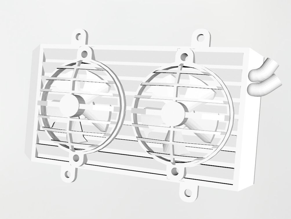 Radiator with working fans