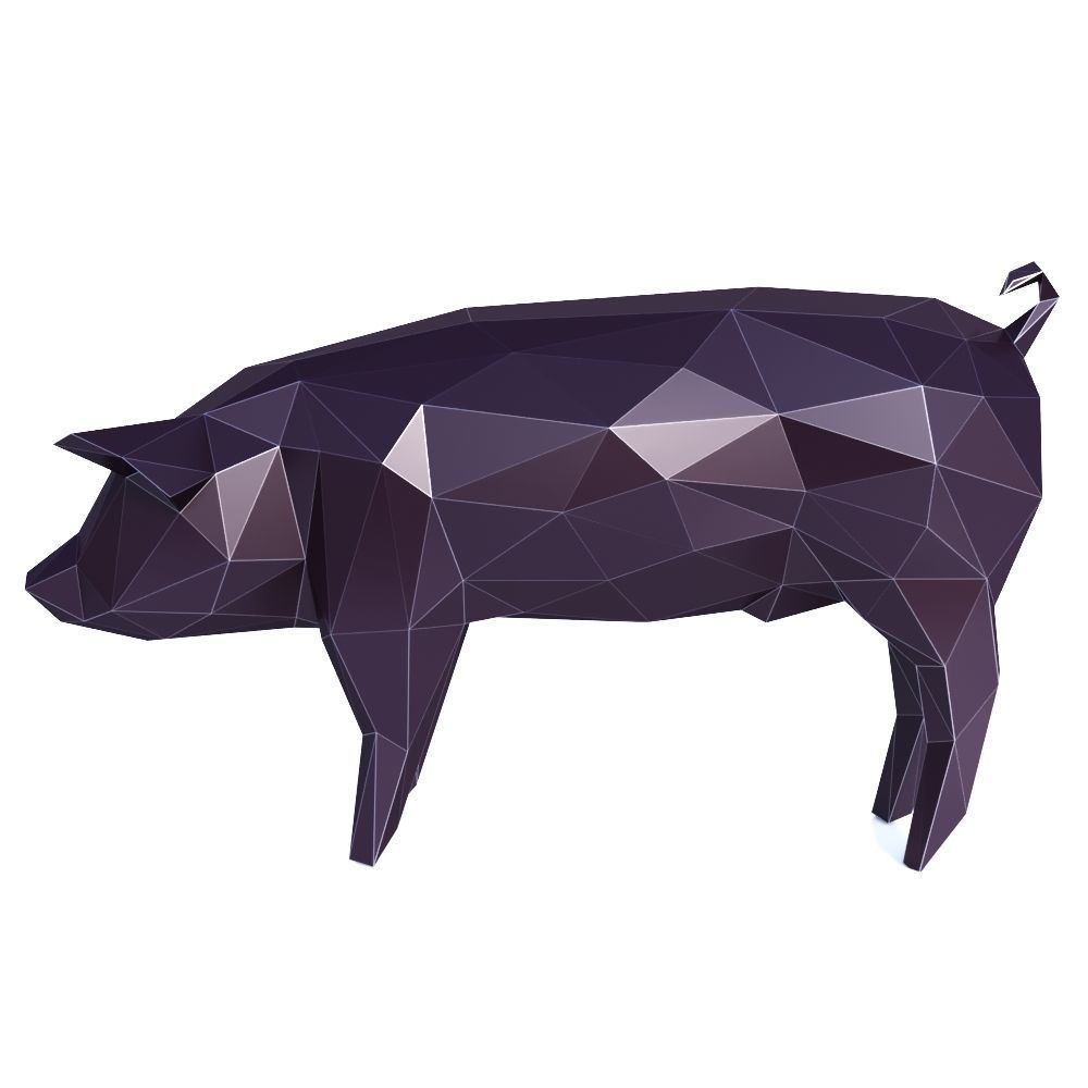 Pig Low Poly v1 Low-poly 3D model_1