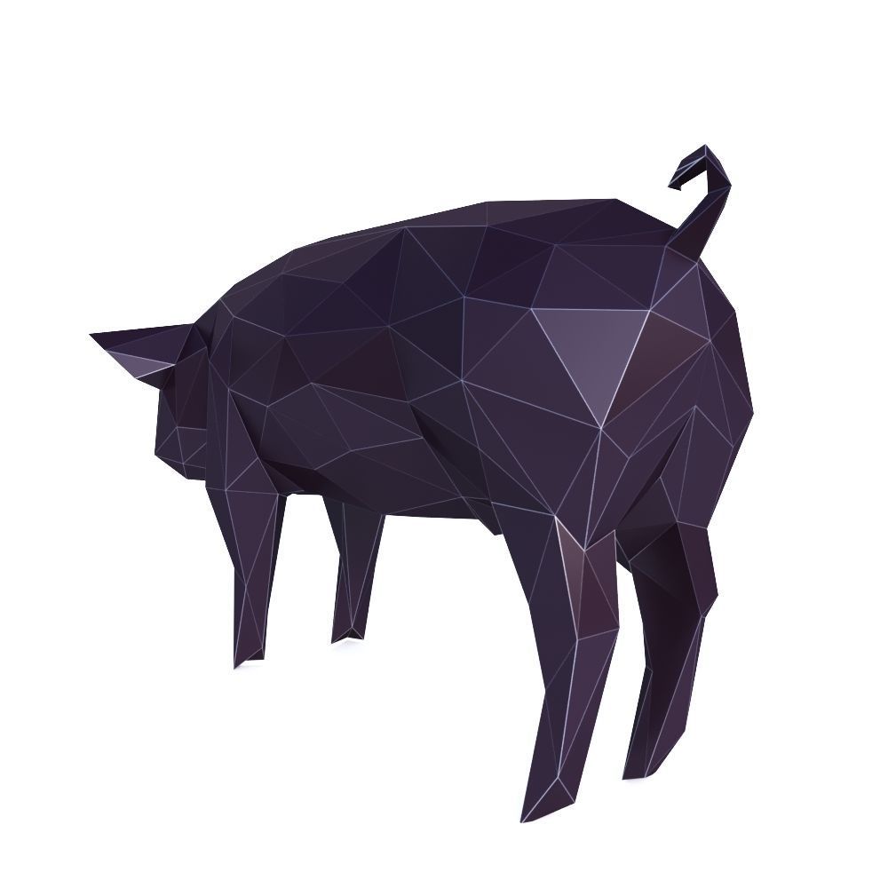 Pig Low Poly v1 Low-poly 3D model_2