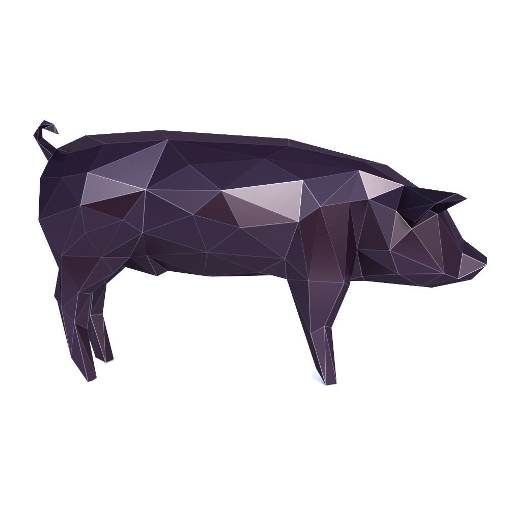 Pig Low Poly v1 Low-poly 3D model_5