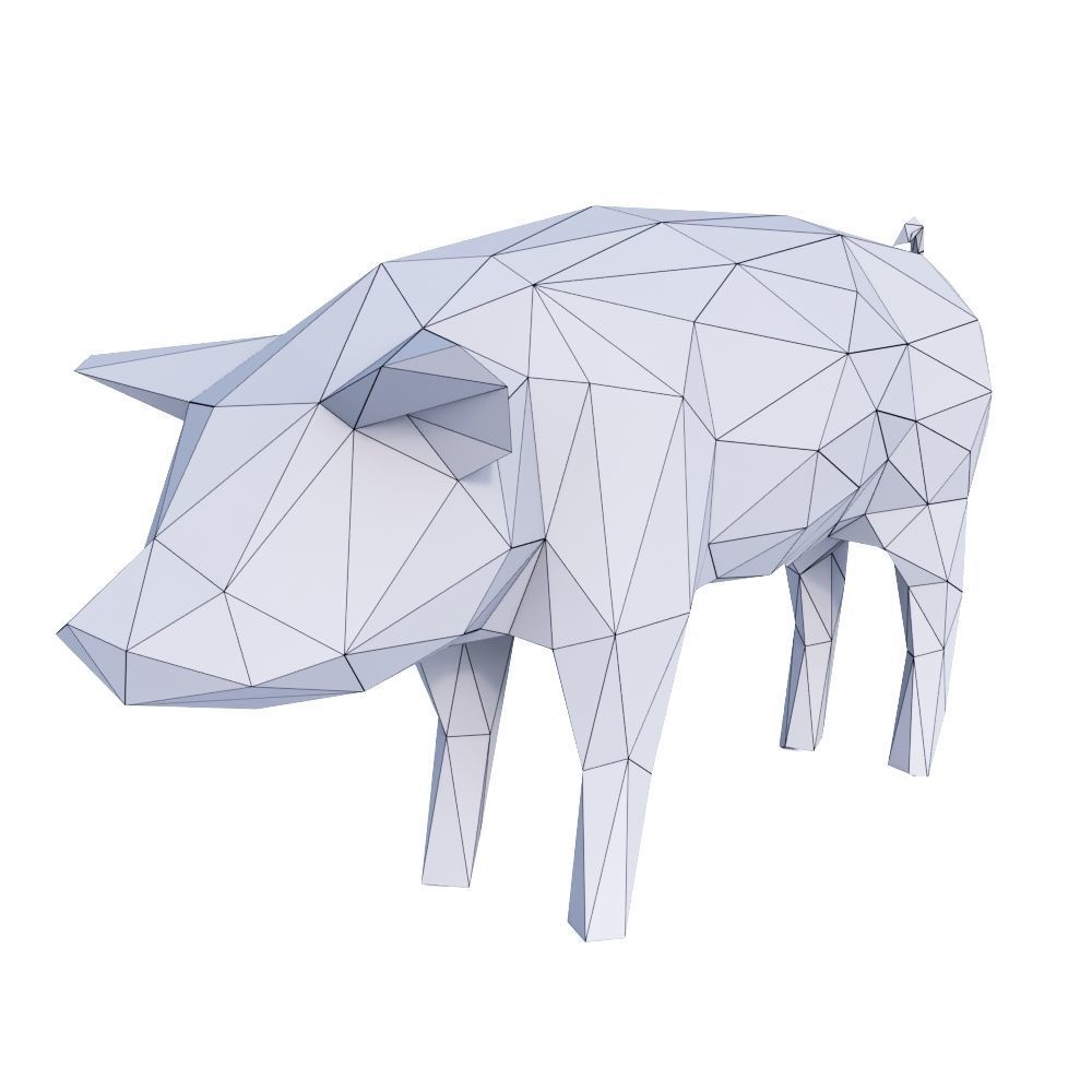 Pig Low Poly v1 Low-poly 3D model_8