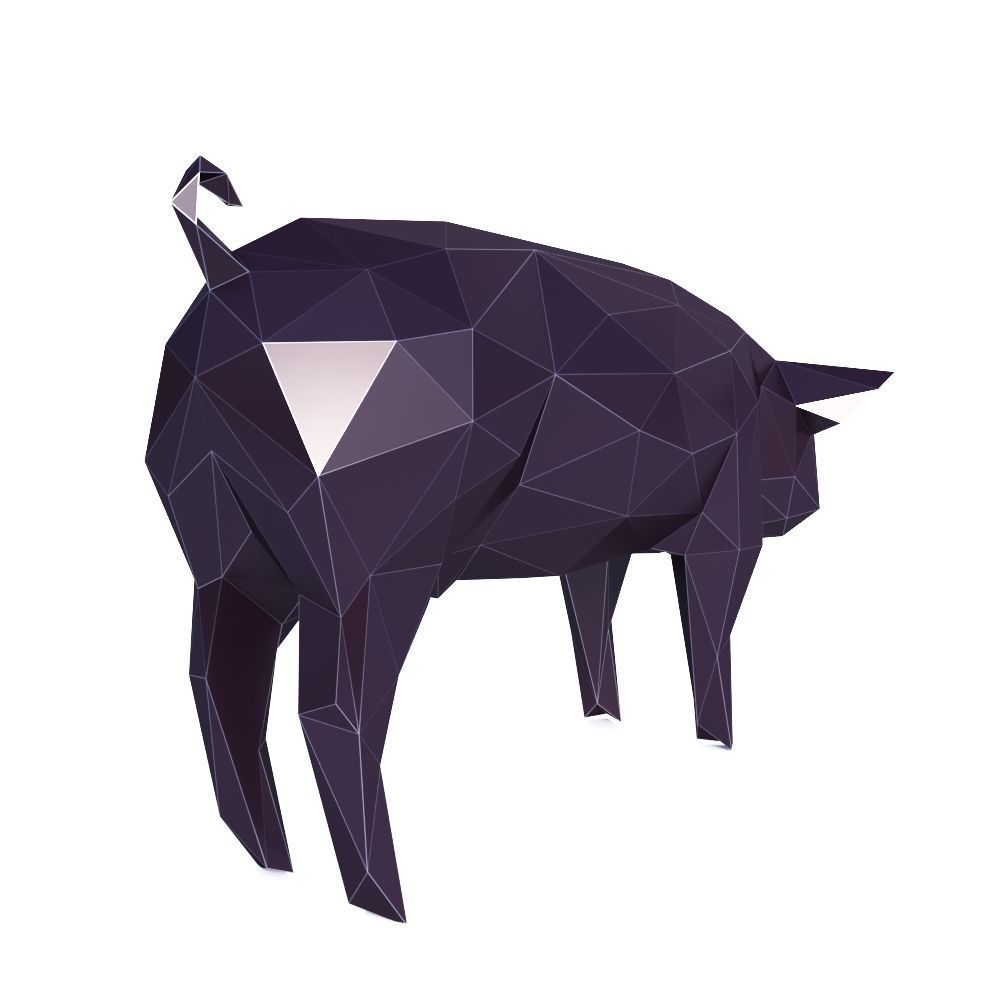 Pig Low Poly v1 Low-poly 3D model_4