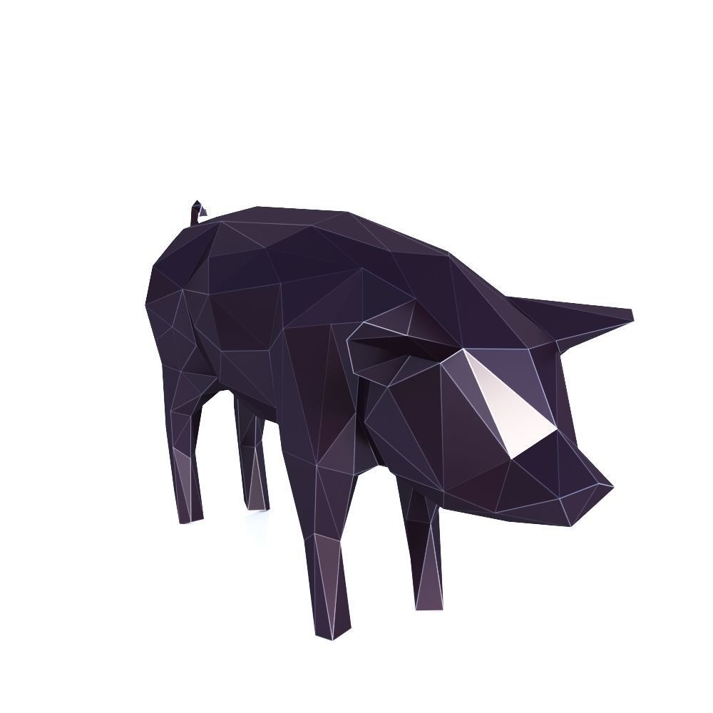 Pig Low Poly v1 Low-poly 3D model_6