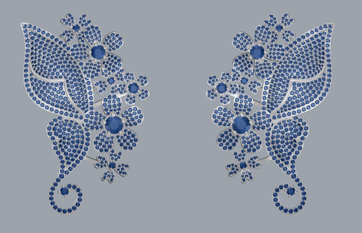 Butterfly Earrings  3D print model_2