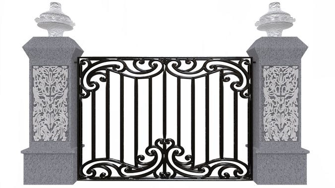 Exterior  Gate architectural DOOR  Low-poly 3D model