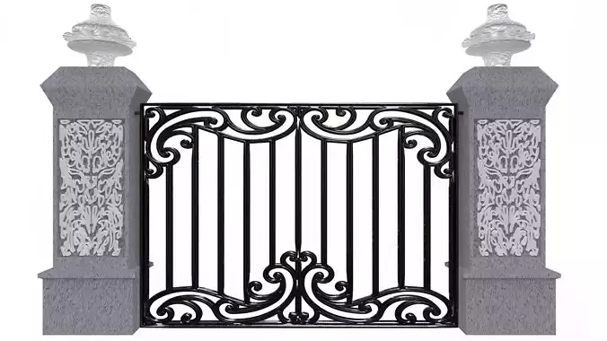 Exterior  Gate architectural DOOR  Low-poly 3D model