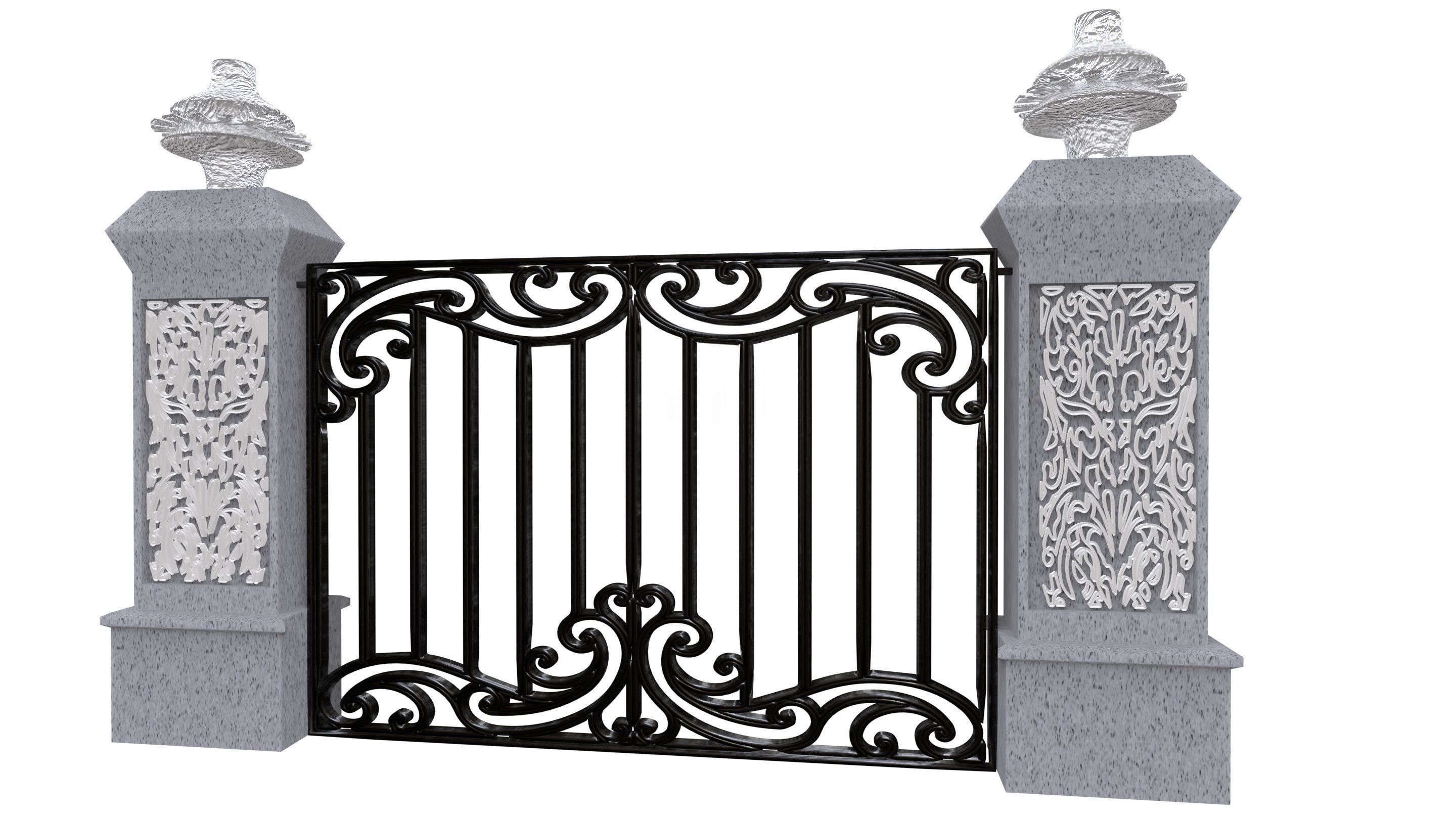 Exterior  Gate architectural DOOR  Low-poly 3D model_3