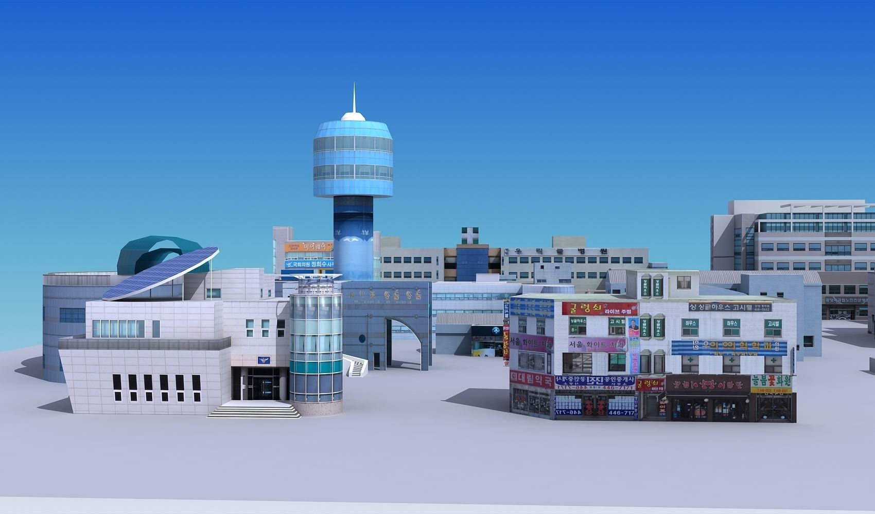 20 city building collection Low-poly 3D model_9