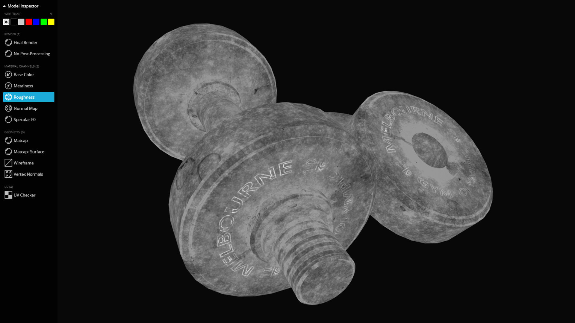 Metal Dumbbell Low-poly 3D model_12