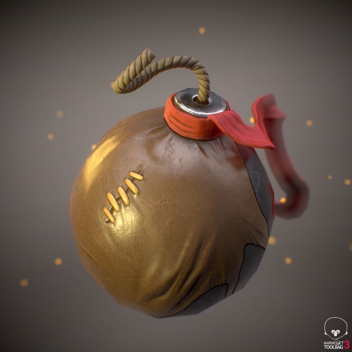 Fantasy bomb ball Low-poly 3D model_3