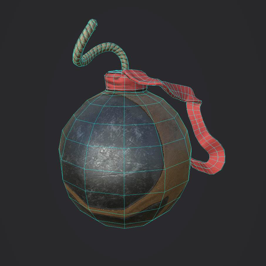 Fantasy bomb ball Low-poly 3D model_4