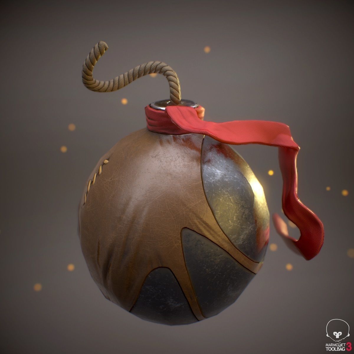 Fantasy bomb ball Low-poly 3D model_1
