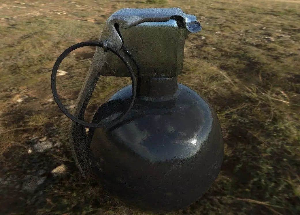 Grenade Bomb 3D Model Realistic Low-poly 3D model_0