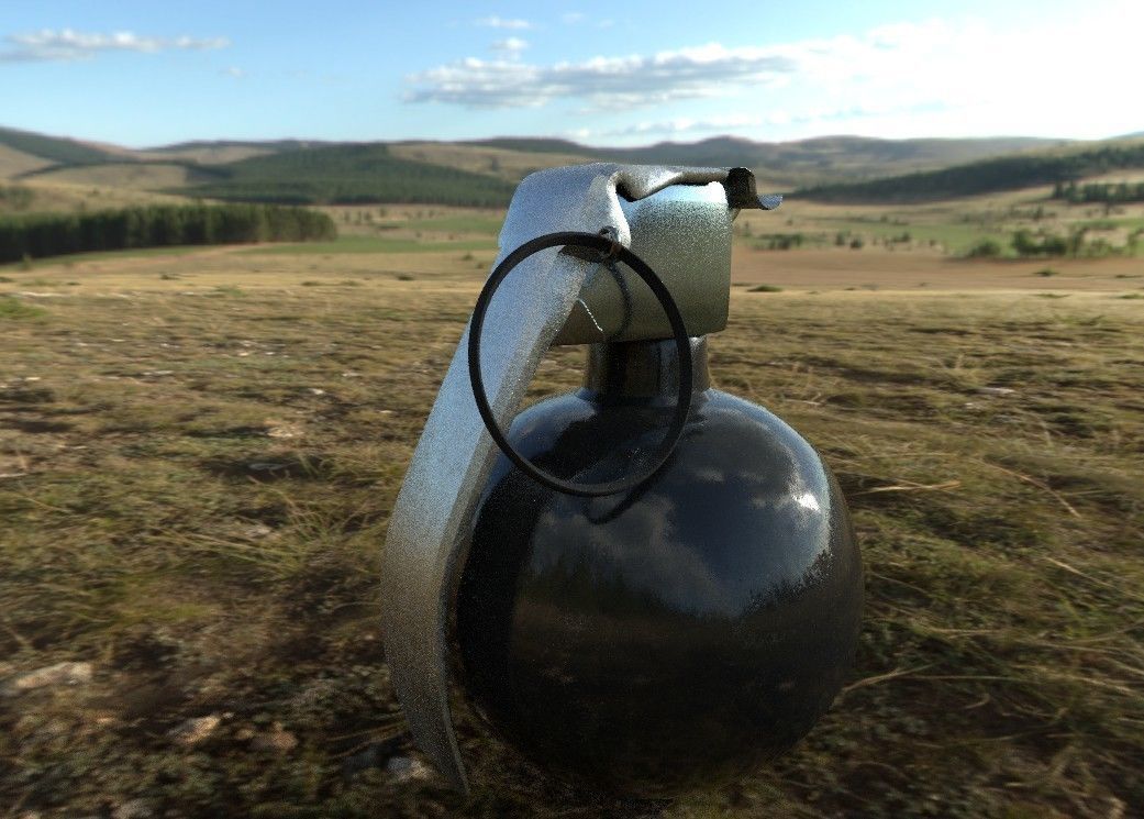 Grenade Bomb 3D Model Realistic Low-poly 3D model_1