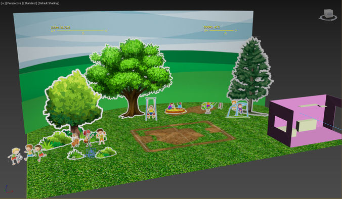 Paper Scene 3D model