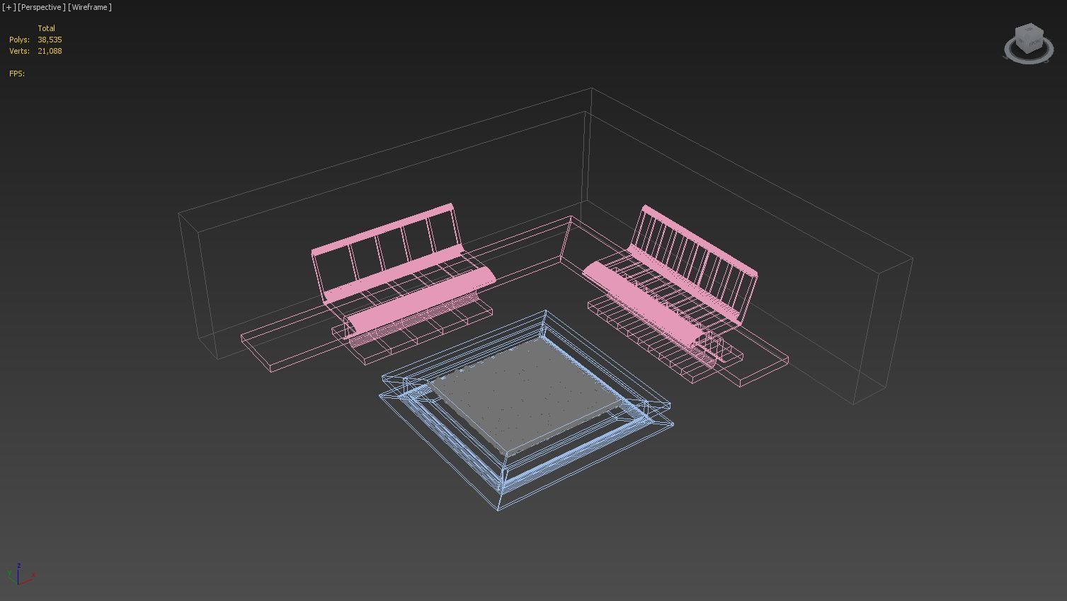 Corner Setting Outdoor 3D model_7