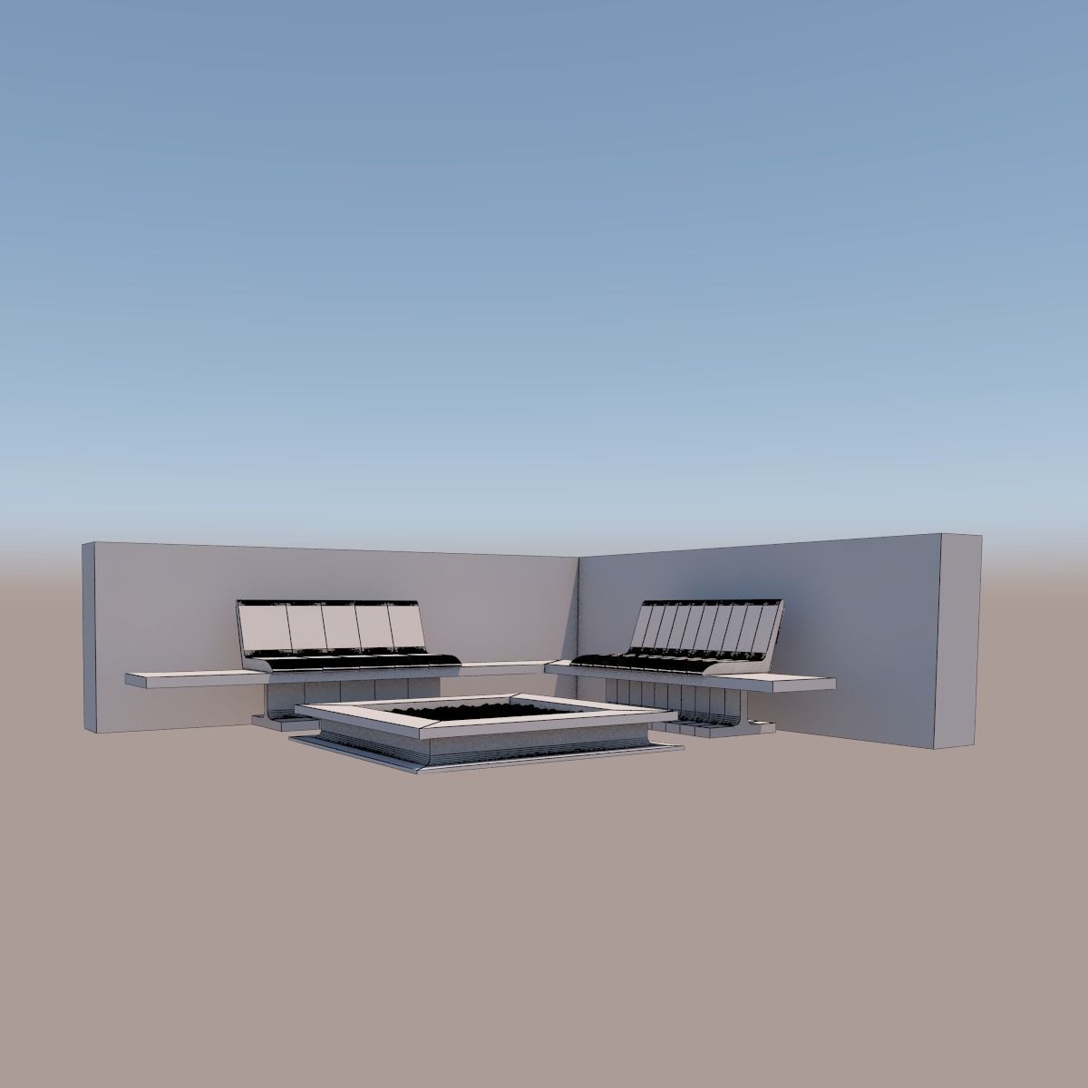 Corner Setting Outdoor 3D model_4