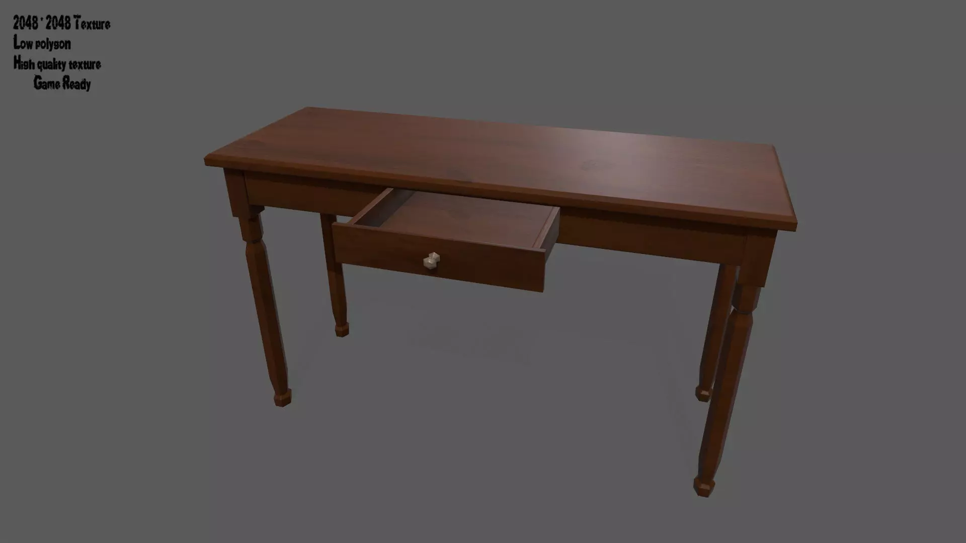Console Table Low-poly 3D model_0
