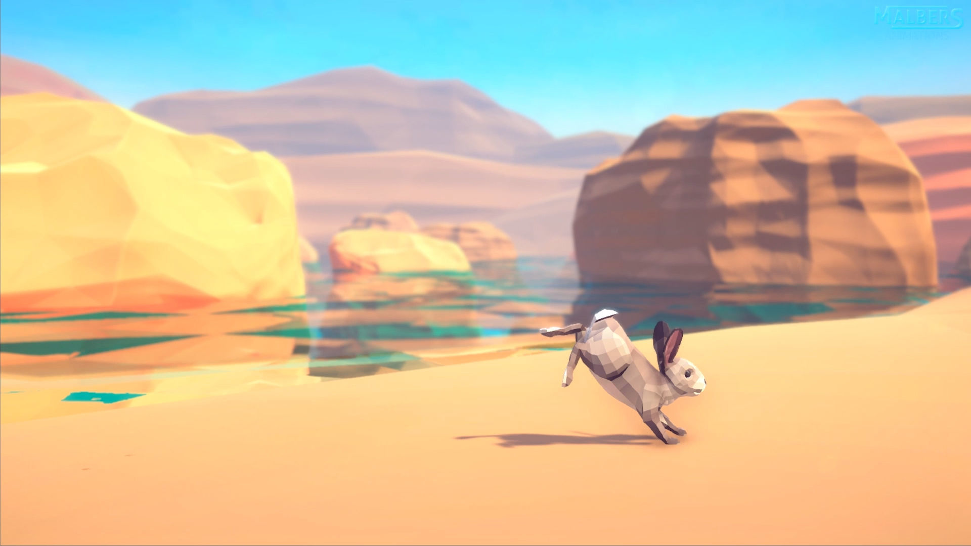 Poly Art Rabbits Low-poly 3D model_17